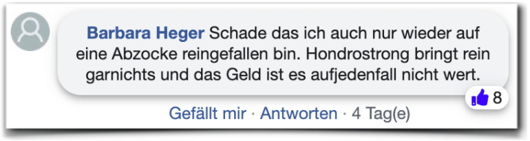 Hondrostrong Bewertungen Kritik facebook