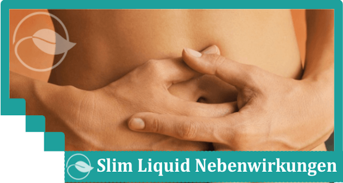 Frau fasst sich an ihren Bauch Slim Liquid Nebenwirkungen