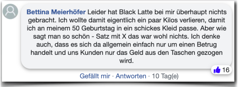 Black Latte Erfahrungsbericht Bewertung Kritik Black Latte
