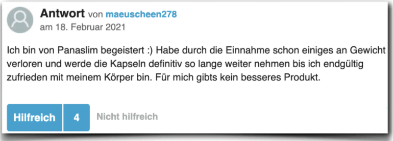 Panaslim Erfahrung Erfahrungen Erfahrungsbericht
