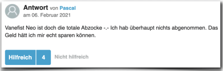 Vanefist Neo Erfahrung Erfahrungen Erfahrungsbericht