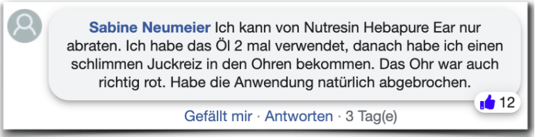 Nutresin Herbapure Ear Erfahrung Erfahrungen Erfahrungsbericht