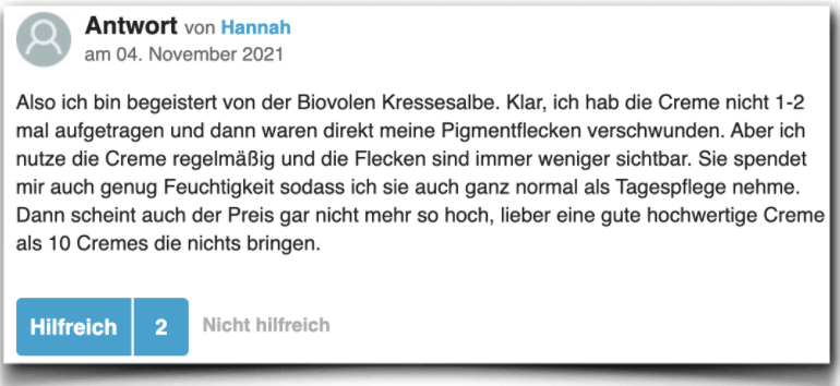 Biovolen Kressesalbe Erfahrung Erfahrungen Erfahrungsbericht
