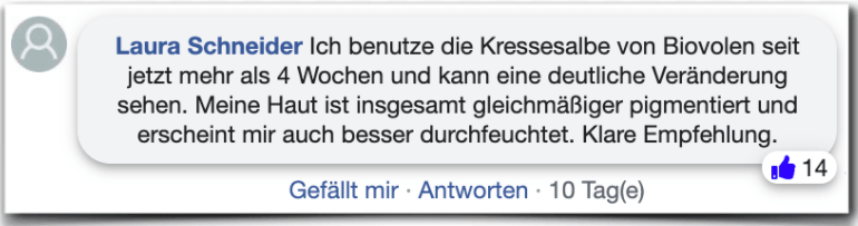 Biovolen Kressesalbe Erfahrungsbericht Bewertung Erfahrung Biovolen Kressesalbe