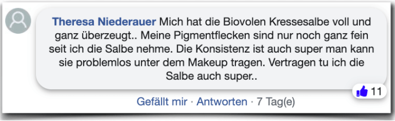 Biovolen Kressesalbe Erfahrungsbericht Bewertung Erfahrungen Erfahrung