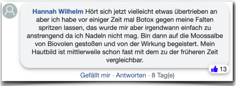 Biovolen Moossalbe Erfahrungsbericht Bewertung Erfahrungen