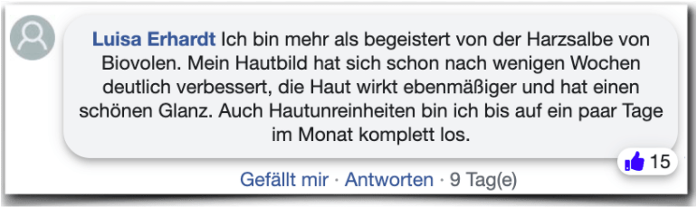 Biovolen Harzsalbe Erfahrungsbericht Bewertung Erfahrung Erfahrungen Biovolen Harzsalbe