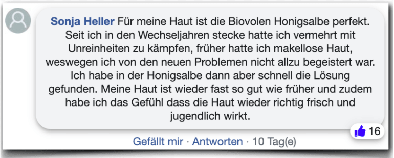 Biovolen Honigsalbe Erfahrungsbericht Bewertung Erfahrung Erfahrungen Biovolen Honigsalbe